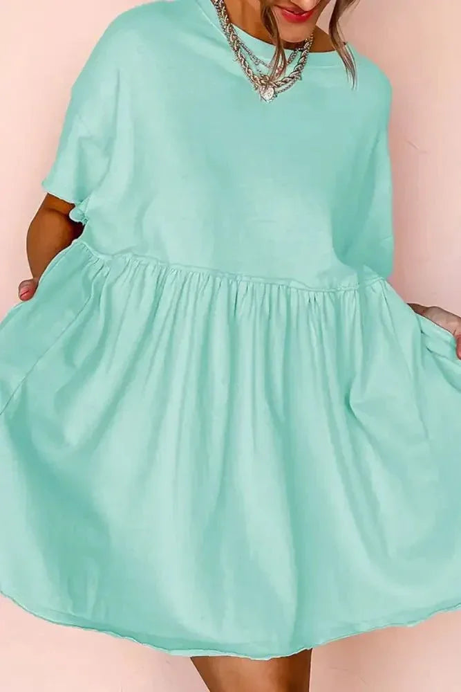Round Neck Half Sleeve Mini Tee Dress - Update AvenueEffortless Elegance: DressesTrendsi10010071515533310010071515533388863331 - 2504 - 4d07 - 924a - cfbcf57ccc52 - Max - OriginMint Blue