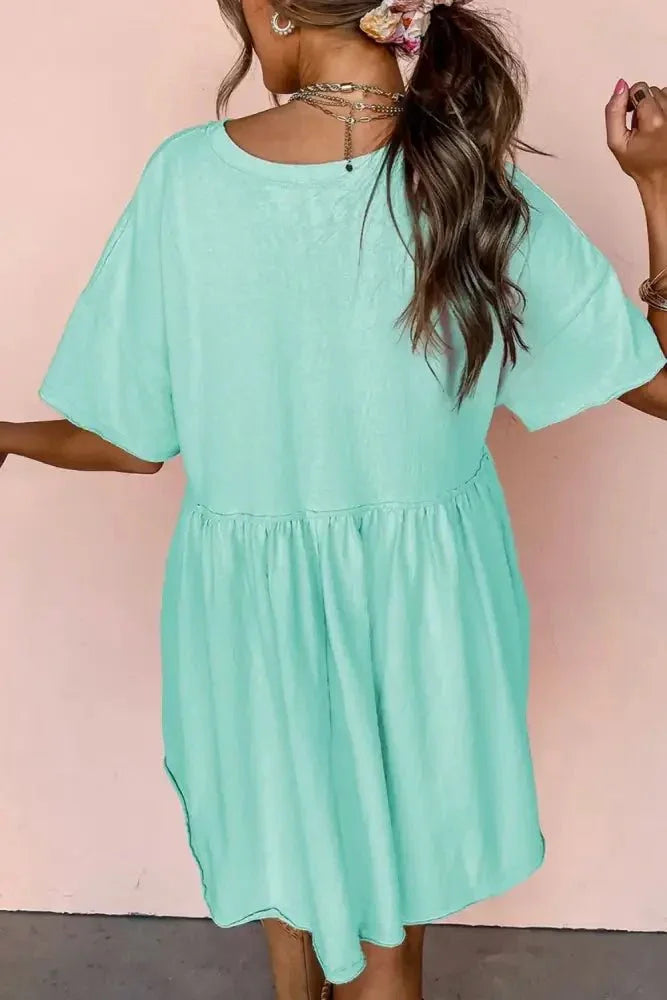 Round Neck Half Sleeve Mini Tee Dress - Update AvenueEffortless Elegance: DressesTrendsi10010071515533310010071515533311dac386 - de04 - 47b2 - b9c1 - 1dacd5afbd3d - Max - OriginMint Blue