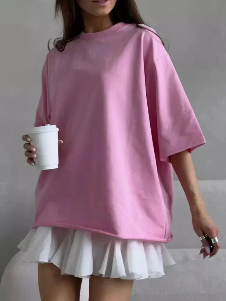 Round Neck Half Sleeve Oversized T-Shirt - Update AvenueT-ShirtsTrendsi1001003061552191001003061552194fde5e74 - 1255 - 447a - a92f - d72a68acff54 - Max - OriginPink