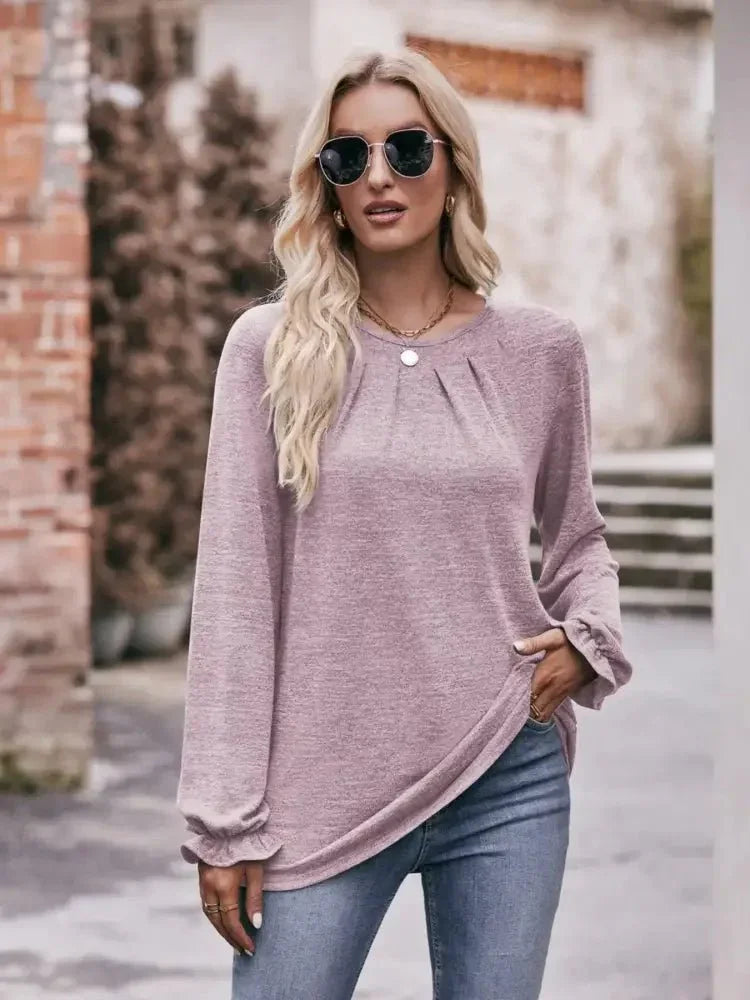 Round Neck Long Sleeve Casual T-Shirt - Update AvenueT-ShirtsTrendsi10010034441298110010034441298111a3ef89 - 1f4c - 40ba - 9ff3 - 1f241ac59309 - Max - OriginPink Purple
