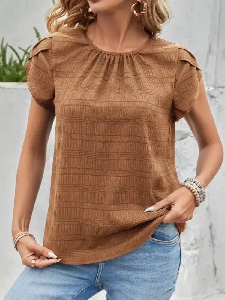 Round Neck Petal Sleeve Top - Update AvenueT-ShirtsTrendsi10010008697212410010008697212419ecdb1b - 9b85 - 4592 - a73a - f92170fd70b9 - Max - OriginCaramel