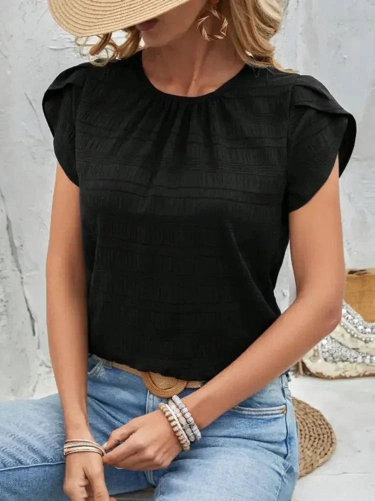 Round Neck Petal Sleeve Top - Update AvenueT-ShirtsTrendsi10010008697616510010008697616564dcbbed - 614e - 4457 - 9b7d - cebe1bbc54f7 - Max - OriginBlack