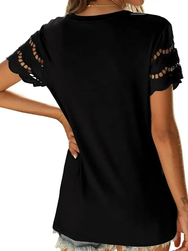 Round Neck Short Sleeve Casual T-Shirt - Update AvenueT-ShirtsTrendsi100100265663824100100265663824978bdd6241034aadbe12171263012d88 - Max - OriginBlack