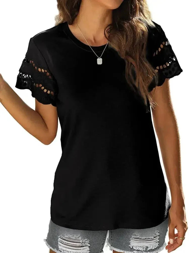 Round Neck Short Sleeve Casual T-Shirt - Update AvenueT-ShirtsTrendsi100100265663824100100265663824a4644f20929e492c95c568c10c1c9b8f - Max - OriginBlack