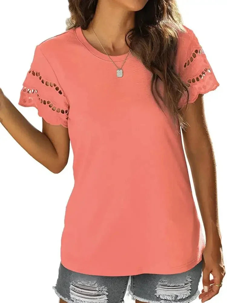 Round Neck Short Sleeve Casual T-Shirt - Update AvenueT-ShirtsTrendsi1001002656648841001002656648849294ee62704a47e28665321c7fdd80bd - Max - OriginOrange Red