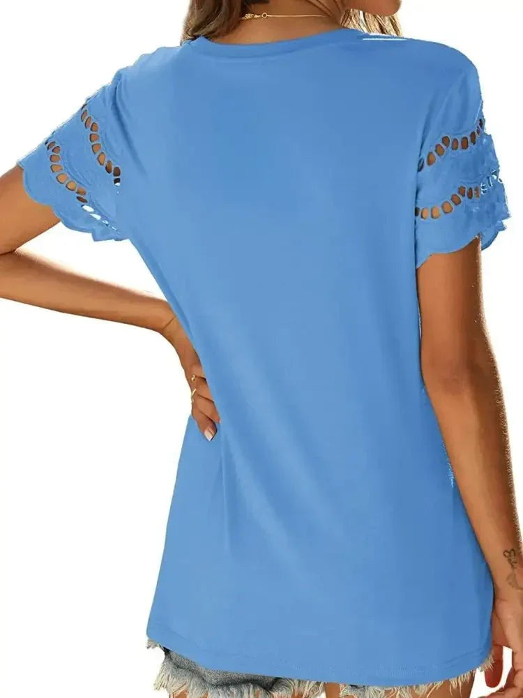 Round Neck Short Sleeve Casual T-Shirt - Update AvenueT-ShirtsTrendsi1001002656686701001002656686708f916f92fb584e0b93d8fa4aef4fe3b2 - Max - OriginBlue