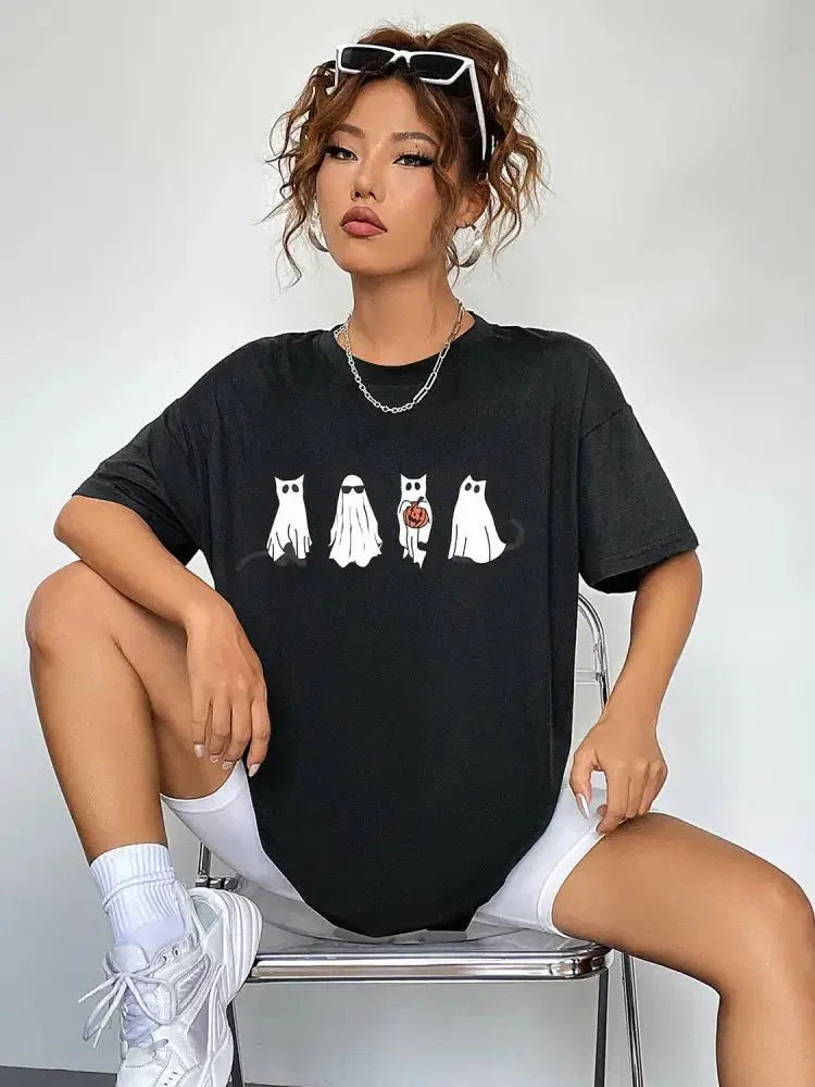 Round Neck Short Sleeve Ghost Graphic T-Shirt - Update AvenueHalloweenTrendsi100101083979609100101083979609f027231dad17459bbe77b389cf4156da - MaxBlack