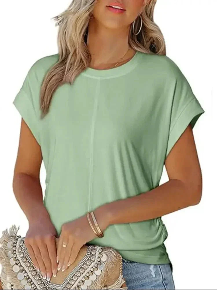 Round Neck Short Sleeve T-Shirt - Update AvenueT-ShirtsTrendsi100100308151833100100308151833d9ef8cd3 - e233 - 45cc - be7f - 519b41fe3f74 - Max - OriginLight Green