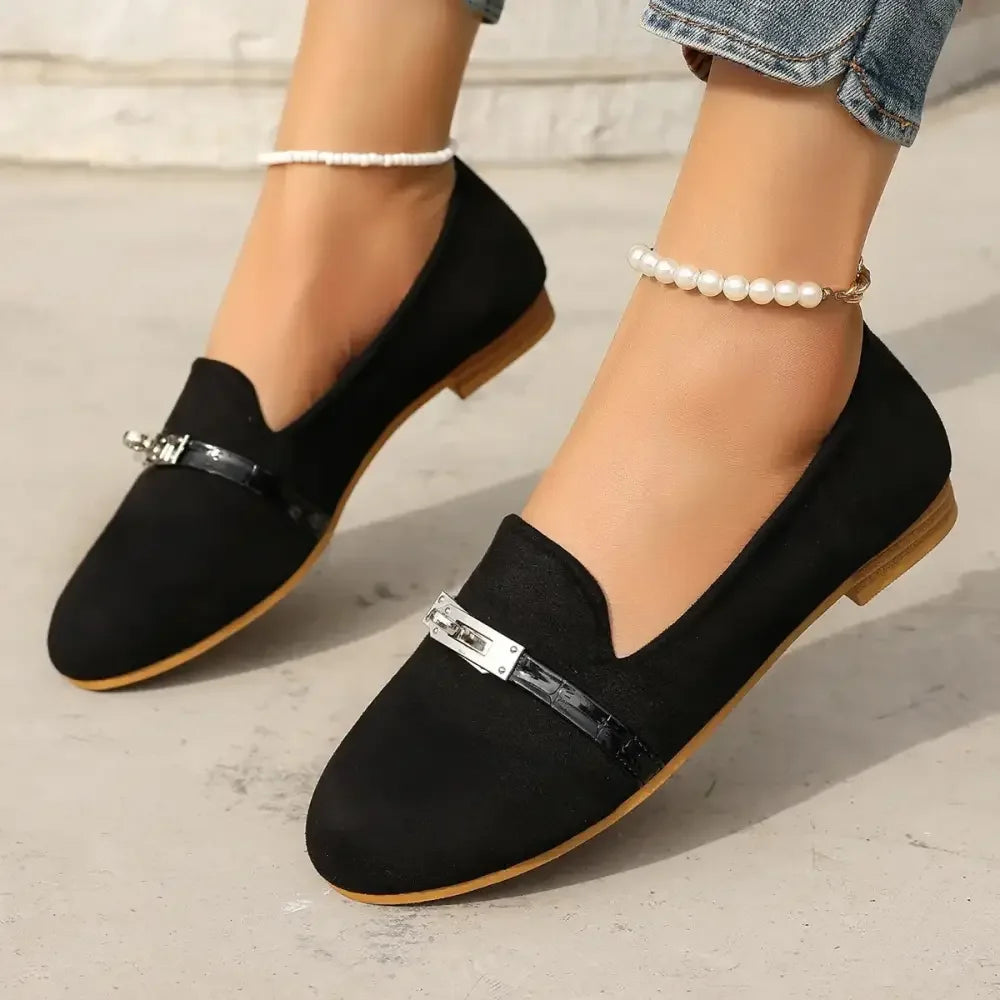 Round Toe Flat Suede Slip-Ons
