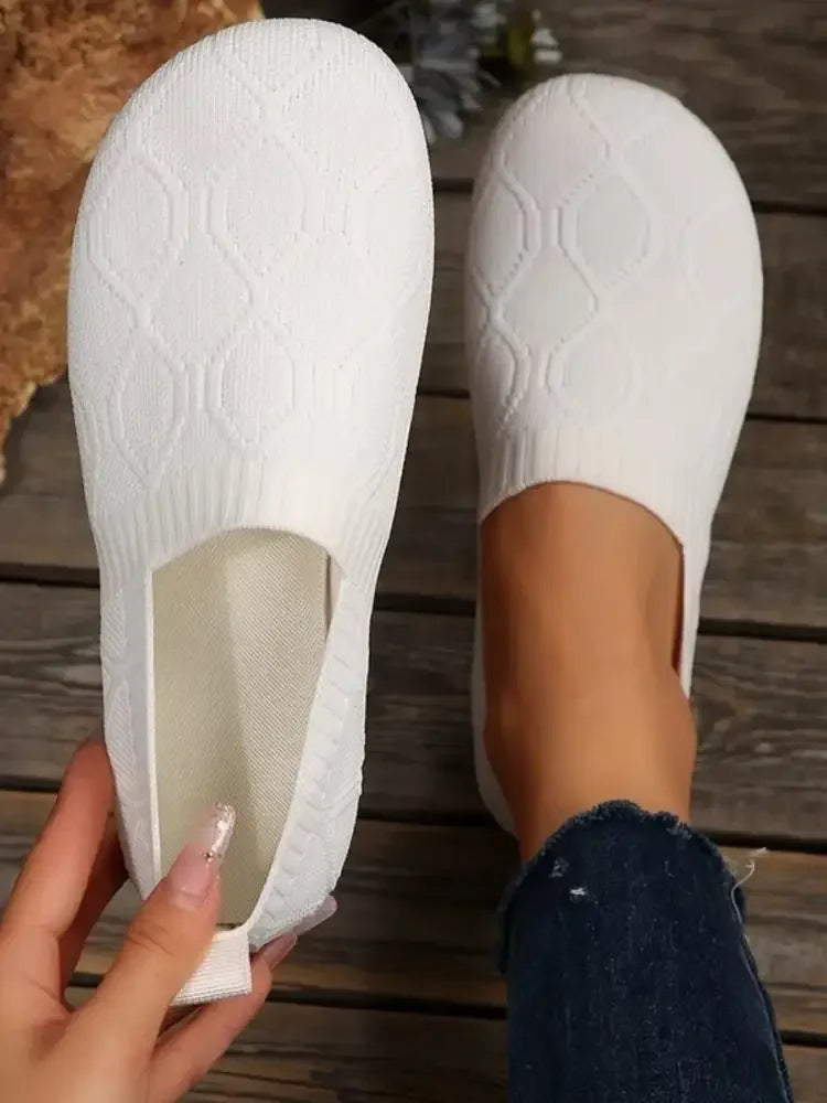 Round Toe Flats Mesh Slip-Ons