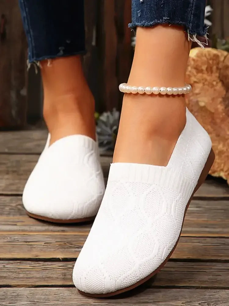 Round Toe Flats Mesh Slip-Ons