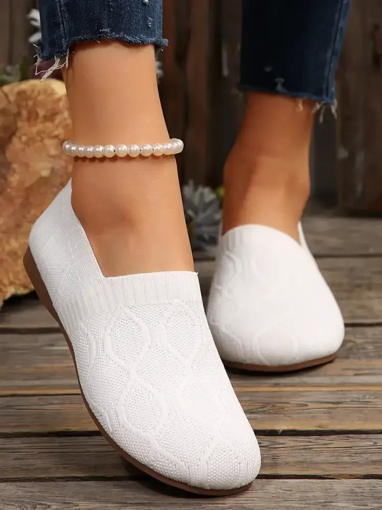 Round Toe Flats Mesh Slip-Ons