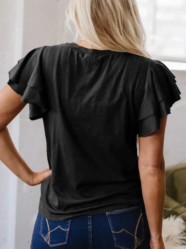 Ruffle Sleeve Round Neck Top - Update AvenueT-ShirtsTrendsi100100031825683100100031825683e08ab8ab - 3357 - 43c4 - 9efe - 27b0c0ae6d9e - Max - OriginBlack