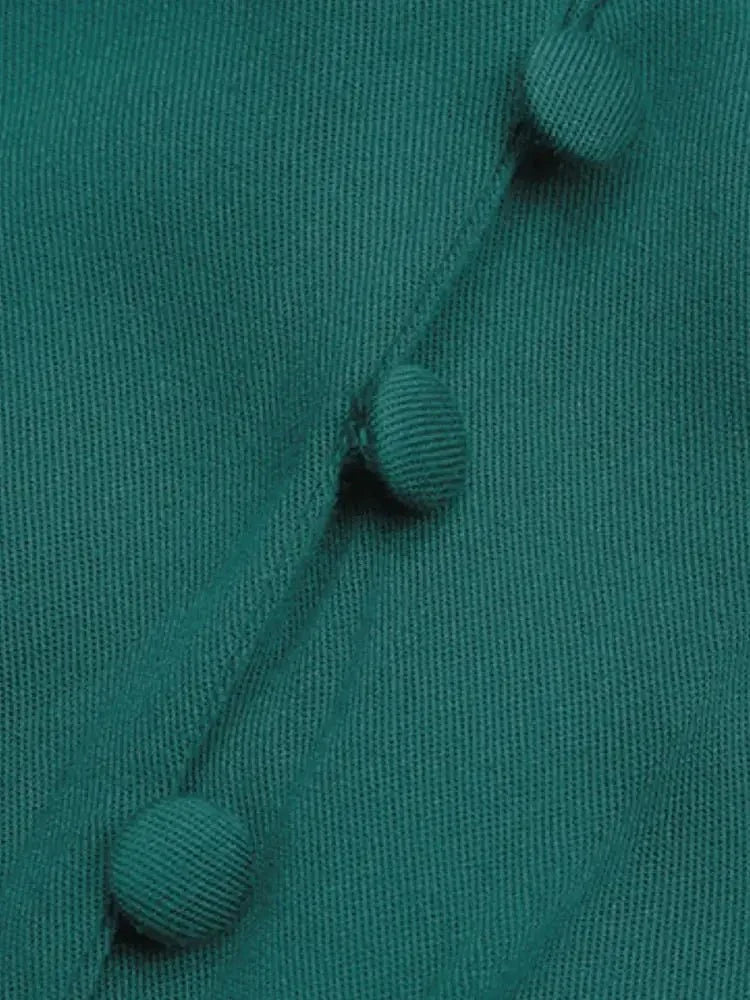 Ruffled Hem V - Neck Balloon Sleeve Dress - Update AvenueCasual DressesTrendsi100100257851200100100257851200Ruffled Hem V - Neck Balloon Sleeve DressDark Green