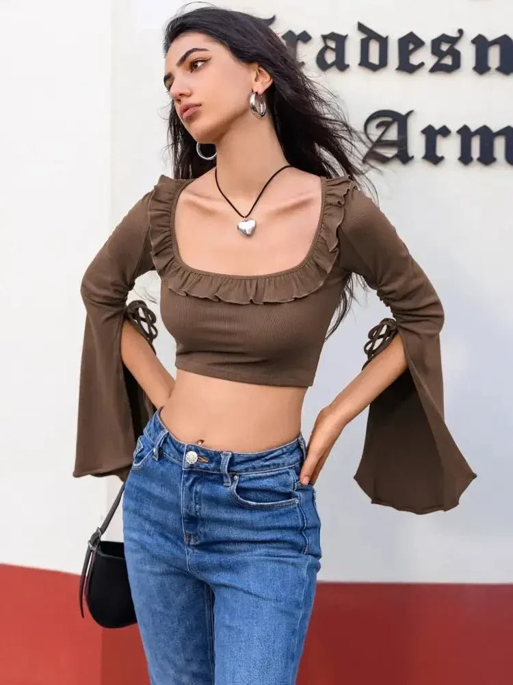 Ruffled Square Neck Long Sleeve Top - Update AvenueT-ShirtsTrendsi1001002282212621001002282212623af9b0dc - 27f1 - 4c85 - 8808 - 03acbe9b3d01 - Max - OriginCoffee Brown