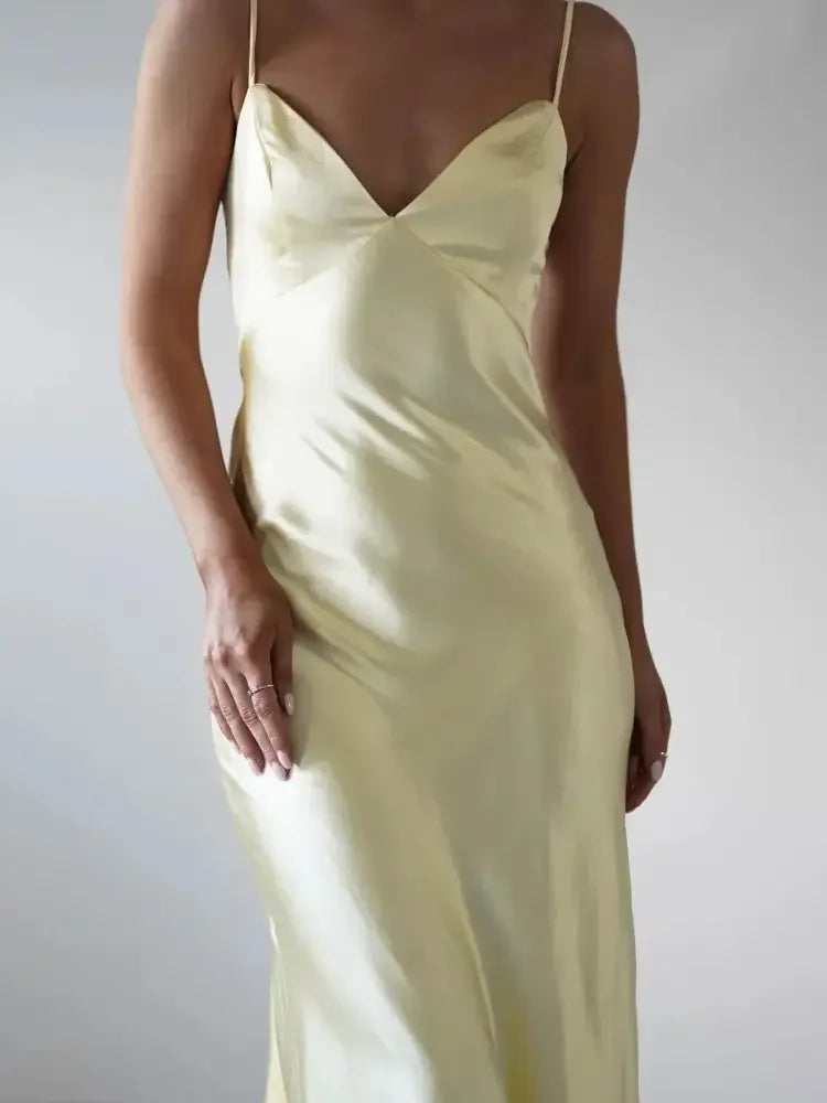 Satin Backless Cami Dress