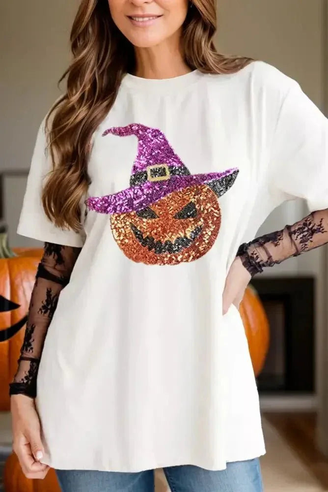 Sequin Pumpkin Round Neck Short Sleeve T-Shirt - Update AvenueHalloweenTrendsi10010097665151310010097665151314e73aca - c3d4 - 4b86 - 9cda - 653de5716bfd - MaxWhite