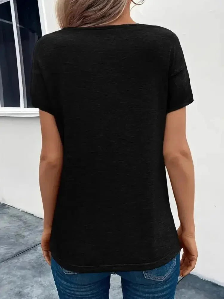 Short Sleeve V - Neck Ruched T-Shirt - Update AvenueT-ShirtsTrendsi100100364700141100100364700141fc82def2bf674a1aa7d640791bd8e166 - Max - OriginBlack