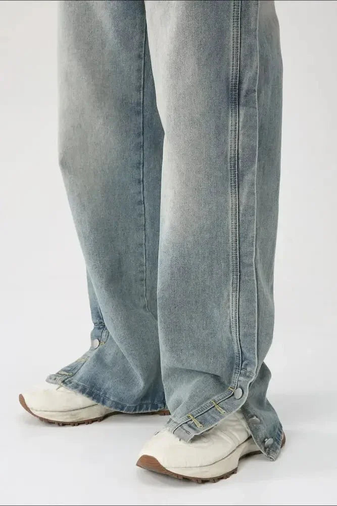 Side Slit Baggy Jeans with Pockets - Update AvenueTrendsi100400957848802100400957848802Side Slit Baggy Jeans with PocketsDark