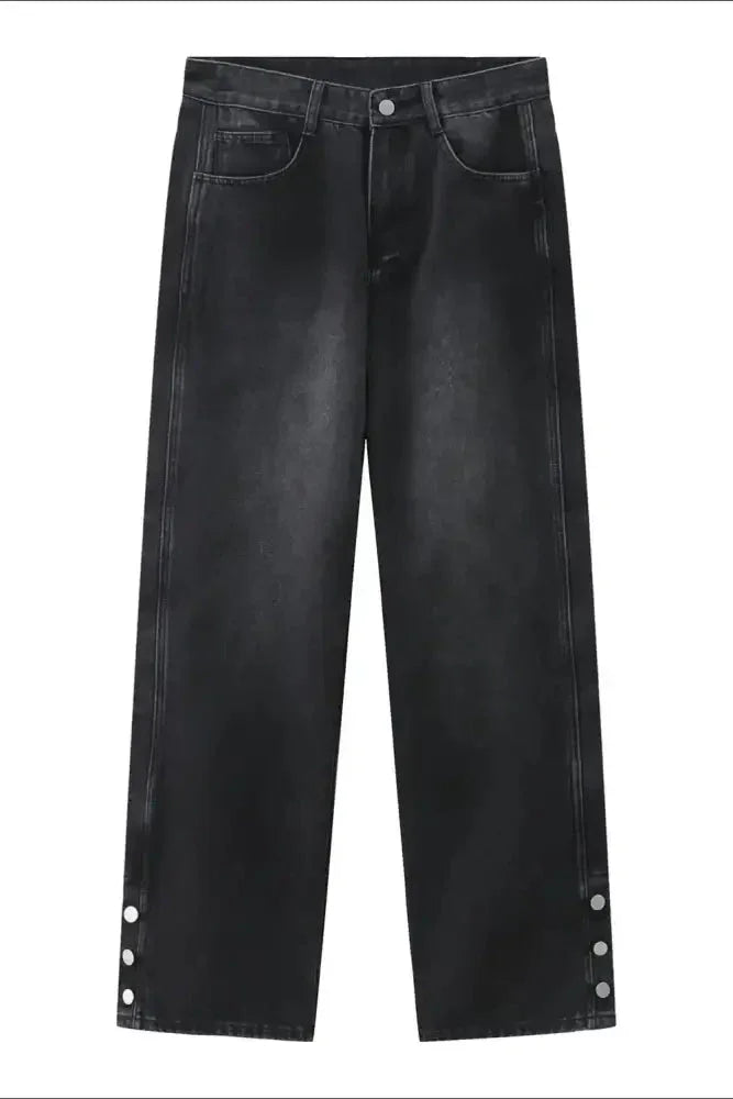 Side Slit Baggy Jeans with Pockets - Update AvenueTrendsi100400957848802100400957848802Side Slit Baggy Jeans with PocketsDark
