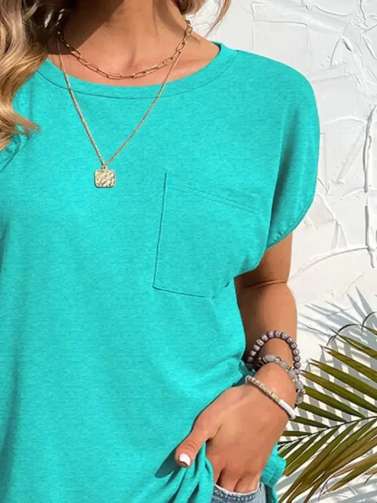 Side Slit Round Neck T-Shirt - Update AvenueT-ShirtsTrendsi1001007375613781001007375613782032dd60 - 473f - 4039 - b4e0 - 88784e7e6058 - Max - OriginAqua