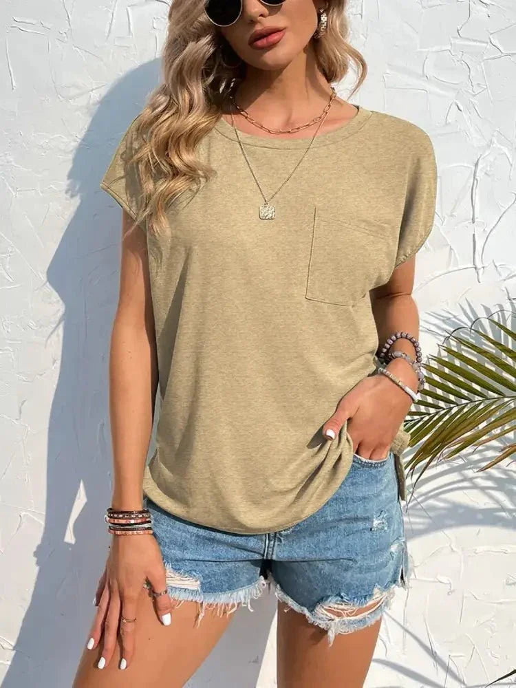 Side Slit Round Neck T-Shirt - Update AvenueT-ShirtsTrendsi10010073756994310010073756994333ccf487 - 7081 - 4aab - b35b - 363632aa3661 - Max - OriginTan