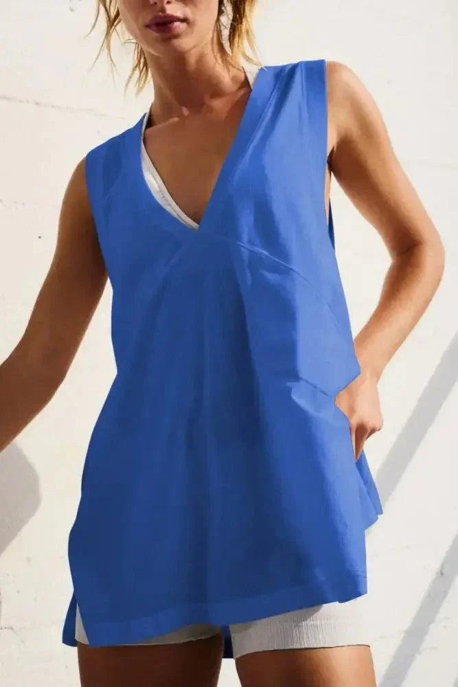 Side Slit V - Neck Tank - Update AvenueVacation StyleTrendsi1001007957176151001007957176151b287d3b - 2c15 - 4558 - a004 - 07981ac04c87 - MaxBlue