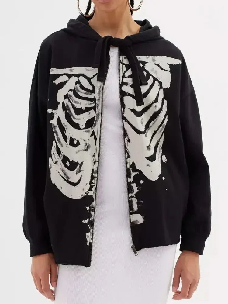 Skeleton Zip Up Drawstring Hoodie - Update AvenueHalloweenTrendsi100100683771721100100683771721b27c1e7f - 6f63 - 4ec9 - 90d0 - abe5ead92b9c - MaxBlack