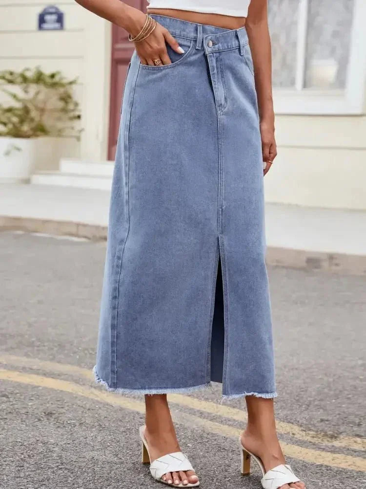Slit Asymmetrical Waist Denim Skirt - Update AvenueDenim Dresses & SkirtsTrendsi1001007791328051001007791328053cdf8b9a - e02c - 4b79 - 9475 - 23c9a1ccecac - MaxLight