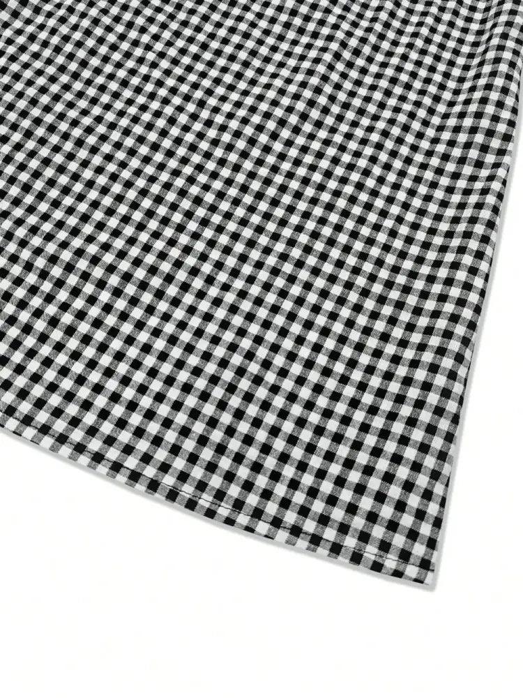Smocked Plaid Round Neck Layered Short Sleeve Blouse - Update AvenueTrendsi100100454251867100100454251867f5686760 - 111e - 4c91 - b2e2 - 8144769191cd - MaxPlaid