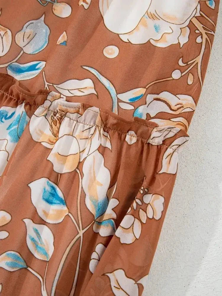 Smocked Printed Long Sleeve Tiered Dress - Update AvenueCasual DressesTrendsi100100420514817100100420514817Smocked Printed Long Sleeve Tiered DressFloral