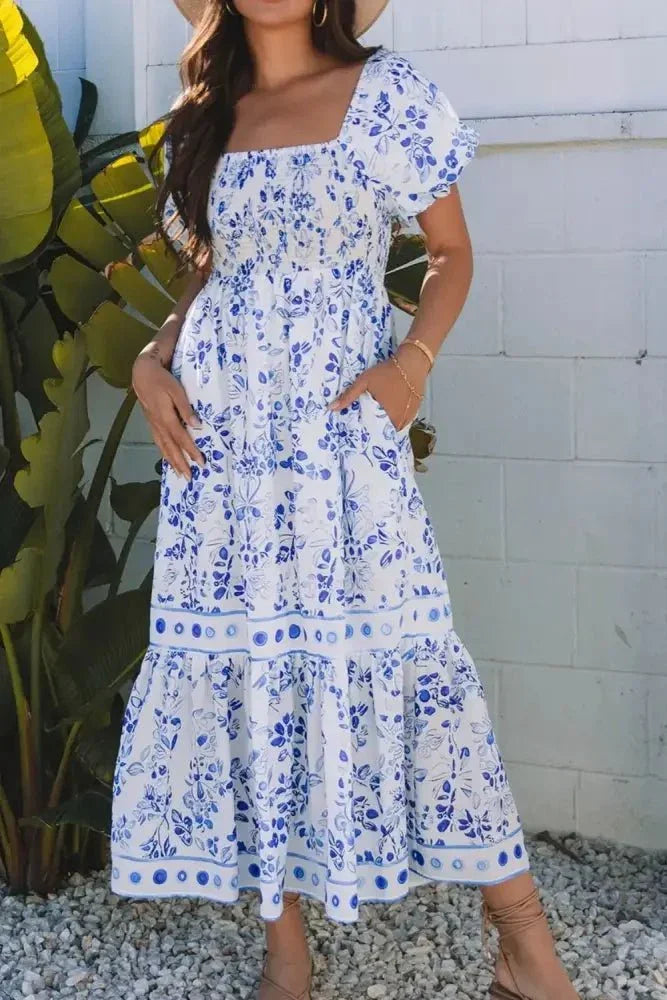 Smocked Printed Square Neck Puff Sleeve Dress - Update AvenueEffortless Elegance: DressesTrendsi100100210570513100100210570513a5b7e1a6 - 18af - 4ea1 - a0b6 - 685e78d8ed40 - Max - OriginRoyal Blue