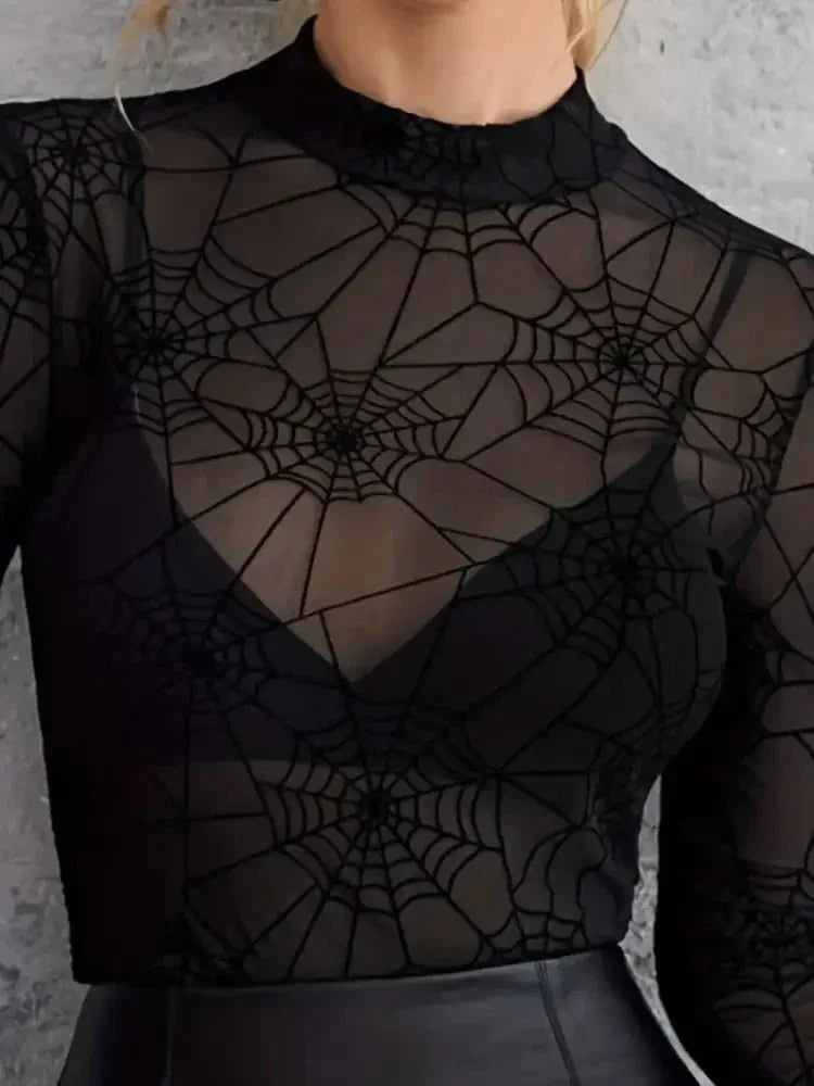 Spider Web Print Long Sleeve Blouse - Update AvenueHalloweenTrendsi100100458269750100100458269750f216c085 - 8c38 - 4c4a - 91e8 - 5fbeb13ffa9d - Max - OriginBlack