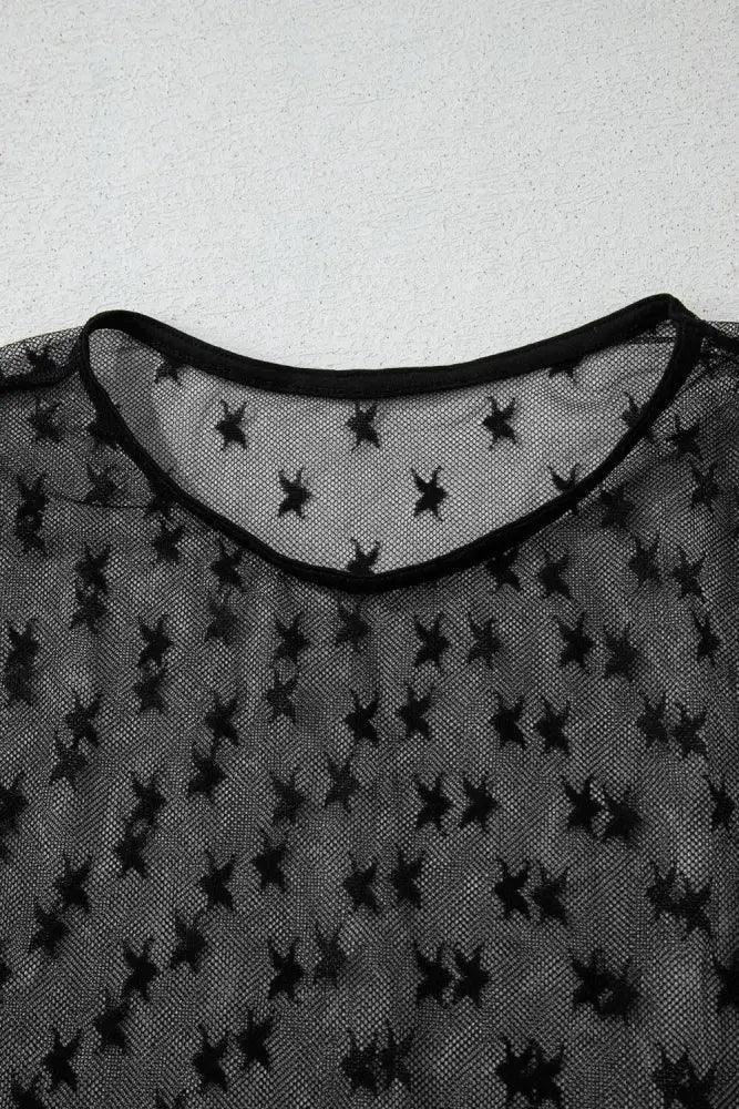 Star Round Neck Long Sleeve Sheer Blouse - Update AvenueTrendsi1001000354209801001000354209800d5c5f2b - 2d62 - 4414 - 9d2c - dc507590fad1 - MaxBlack