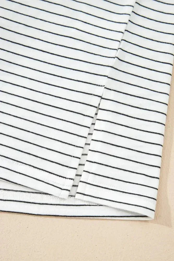 Stripe Cap Sleeve Crew Neck Casual Tee with Chest Pocket - Update AvenueT-ShirtsTrendsi10010025068461310010025068461358d8cb64 - bffd - 4ef6 - 9e9e - 10f7accc4868 - Max - OriginWhite