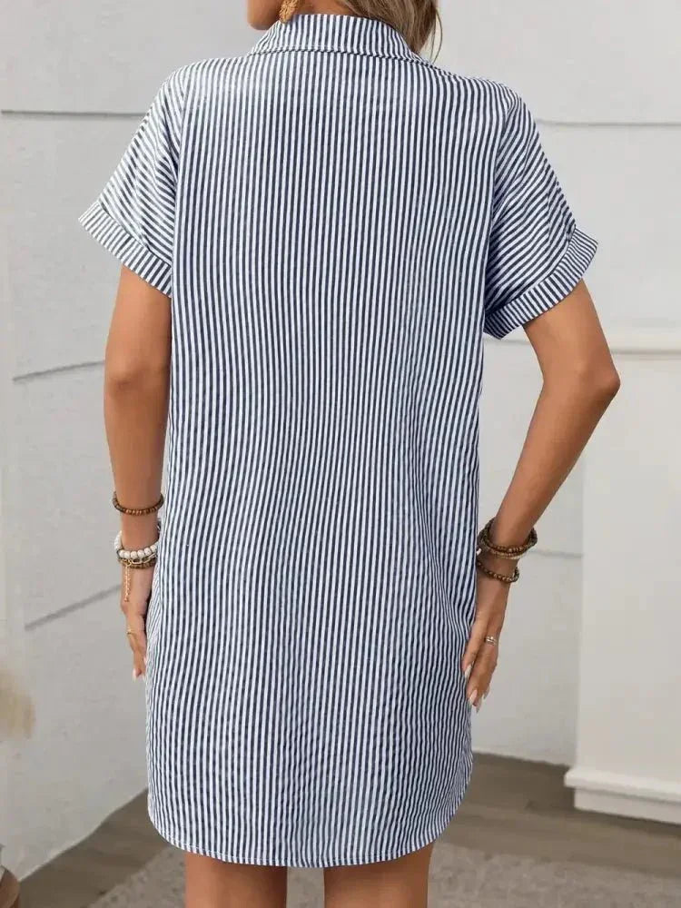 Striped Button Down Short Sleeve Mini Dress - Update AvenueEffortless Elegance: DressesTrendsi100100507855797100100507855797c334c8c2 - 2e93 - 4866 - 9473 - 3b4fb7a8cff0 - MaxDark Blue