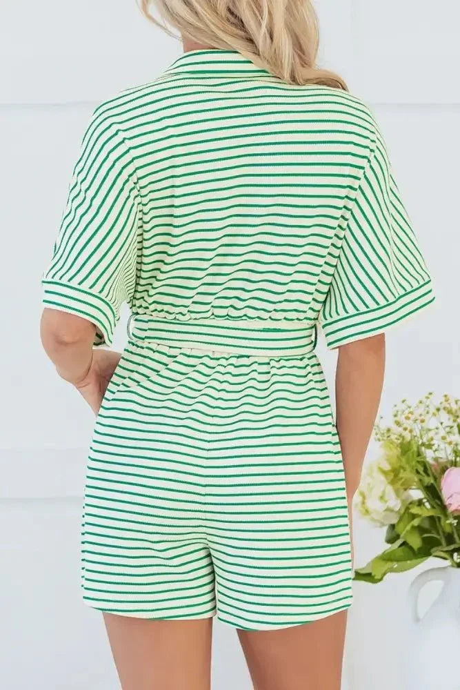 Striped Half Sleeve Tie Waist Romper - Update AvenueVacation StyleTrendsi10010007515831910010007515831960beed76 - 10f1 - 4a7a - 9e39 - a7448d881d71 - MaxGreen