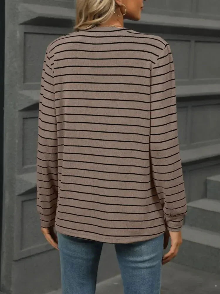 Striped Henley T-Shirt with Button Detail - Update AvenueDaily EssentialsTrendsi100100511296528100100511296528a15d0d3b - 8bba - 4dd9 - be4d - 4d0410c517b9 - Max - OriginTaupe