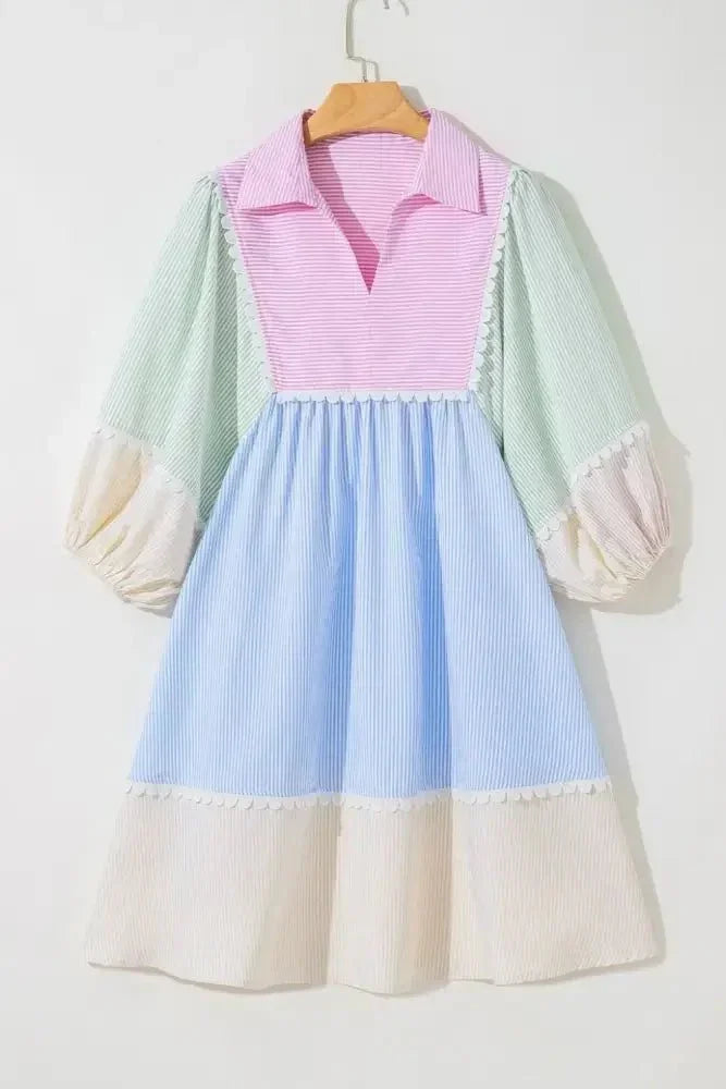 Striped Patchwork Ric Rac Puff Sleeve Collared Mini Dress - Update AvenueEffortless Elegance: DressesTrendsi100100493321025100100493321025de60fc66 - 5673 - 4b39 - a1d9 - 62562d0773e1 - Max - OriginMulticolor