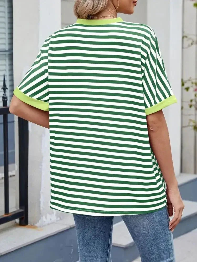 Striped Round Neck Half Sleeve T-Shirt - Update AvenueT-ShirtsTrendsi10010039308781110010039308781198206d36 - 7642 - 430d - 824c - 77ccdcc31e1e - Max - OriginGreen White