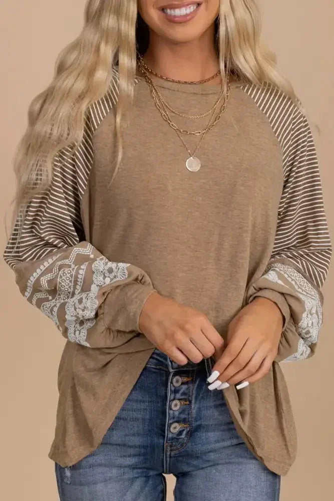 Striped Round Neck Long Sleeve Blouse - Update AvenueTrendsi100101536927602100101536927602bd151d0c7a824efda9f7facb09dd049a - MaxKhaki