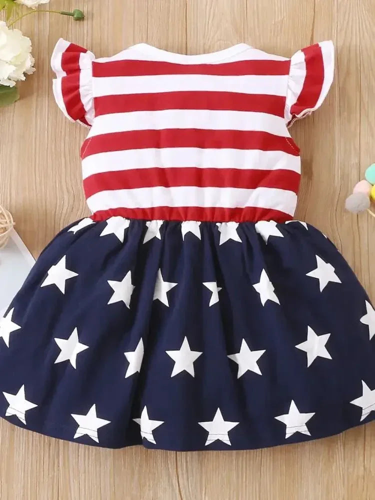 Striped & Stars Ruffled Round Neck Cap Sleeve Dress - Update AvenueHonor the Stars and StripesTrendsi100300942911500100300942911500c3ab13c8 - 519f - 4606 - a6f1 - cd09b6b33227 - MaxRed/Blue/White
