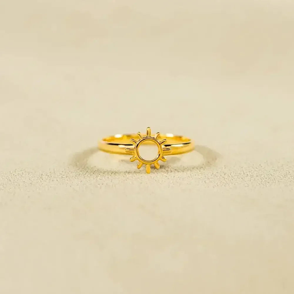 Sun Shape 18K Gold-Plated Ring