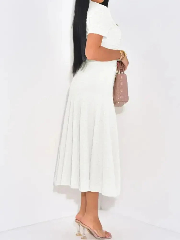 Textured Knit Short Sleeve Dress - Update AvenueCasual DressesTrendsi100100251967480100100251967480Textured Knit Short Sleeve DressWhite