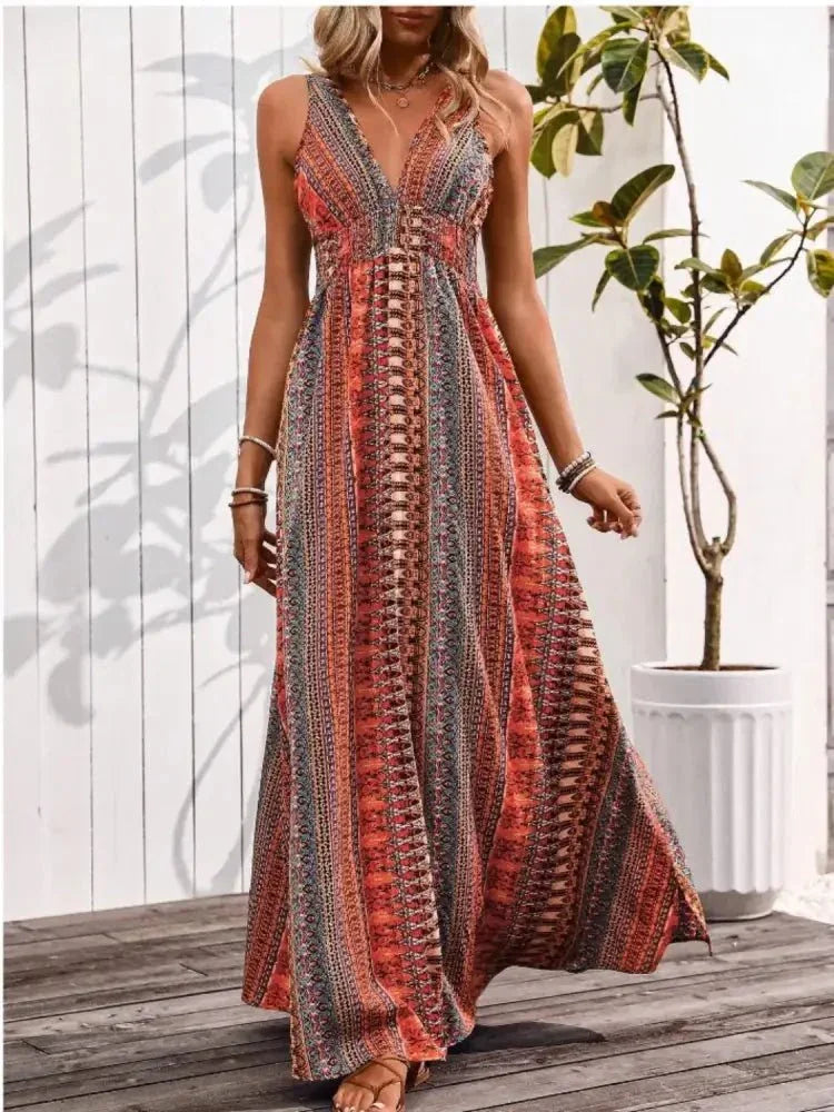 Tied Back Printed Sleeveless Maxi Slit Dress - Update AvenueBoho VibesTrendsi100100812805904100100812805904ca9b921a - d5e3 - 4cd8 - b408 - 3616db298889 - Max - OriginOrange - Red