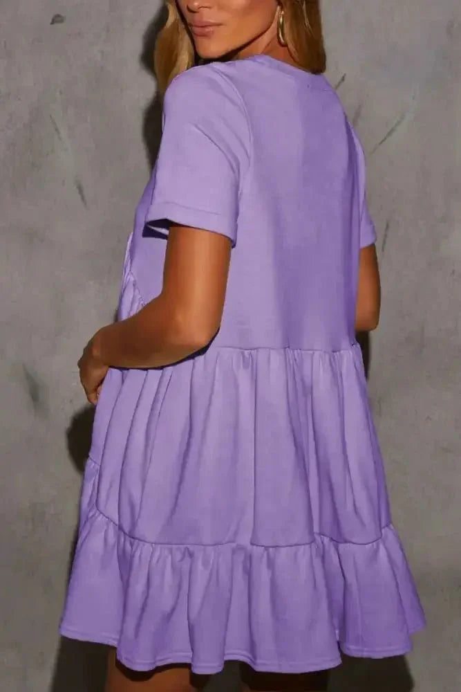 Tiered Round Neck Short Sleeve Mini Dress - Update AvenueVacation StyleTrendsi100100195951899100100195951899b5e39c3d - 184f - 406d - a9fb - faae8775e52d - MaxLavender