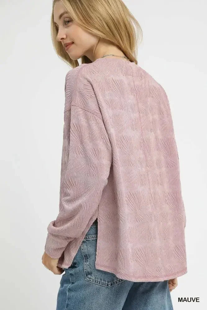 Umgee Textured Knit Long Sleeve Top - Update AvenueT-ShirtsTrendsi1001004847616721001004847616725ee76f34 - eb4e - 40bd - b988 - 0e6d466511ef - Max - OriginMAUVE