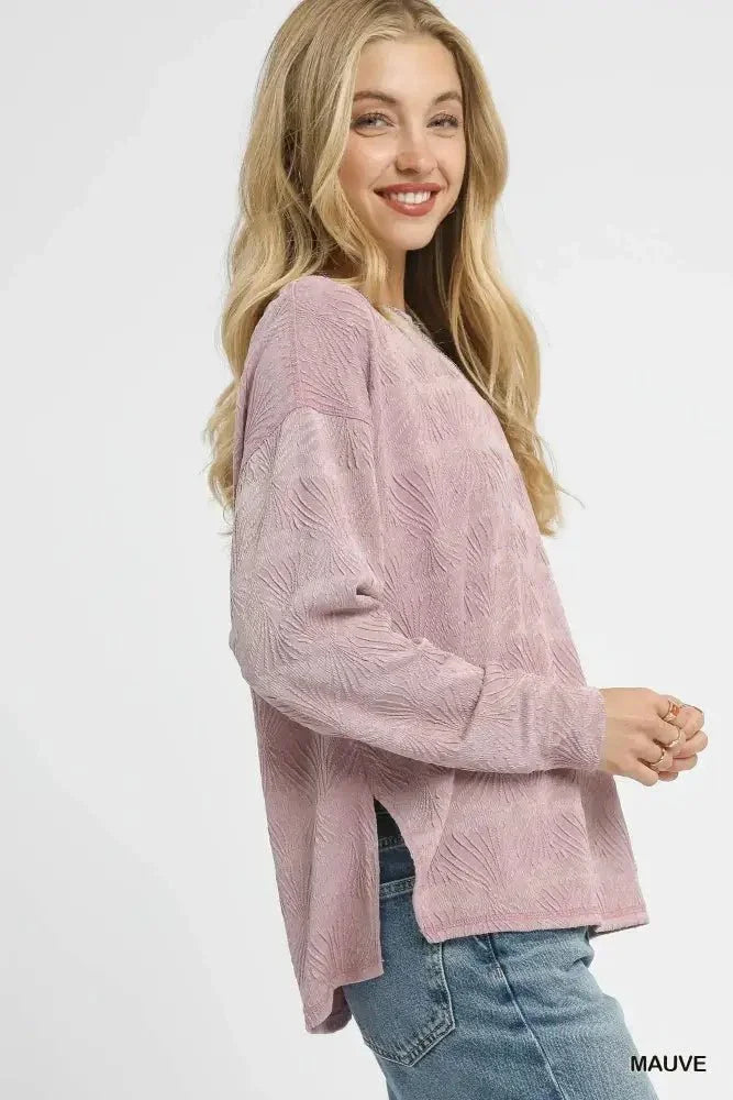 Umgee Textured Knit Long Sleeve Top - Update AvenueT-ShirtsTrendsi100100484761672100100484761672f78ddc19 - 2911 - 40a6 - b5f9 - 7cab04c78a27 - Max - OriginMAUVE