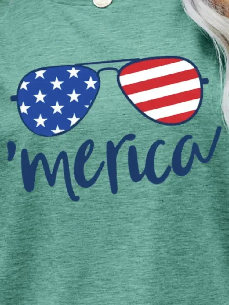 US Flag Glasses Graphic Tee - Update AvenueHonor the Stars and StripesTrendsi100101559120016100101559120016bb7f351cd5364fc682515693a2150a28 - MaxGum Leaf