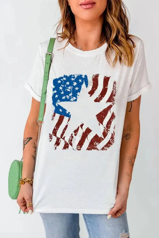 US Flag Graphic Round Neck Tee - Update AvenueHonor the Stars and StripesTrendsi100101130550333100101130550333d34fc08116904db6b6fe71686c0c2f66 - MaxWhite